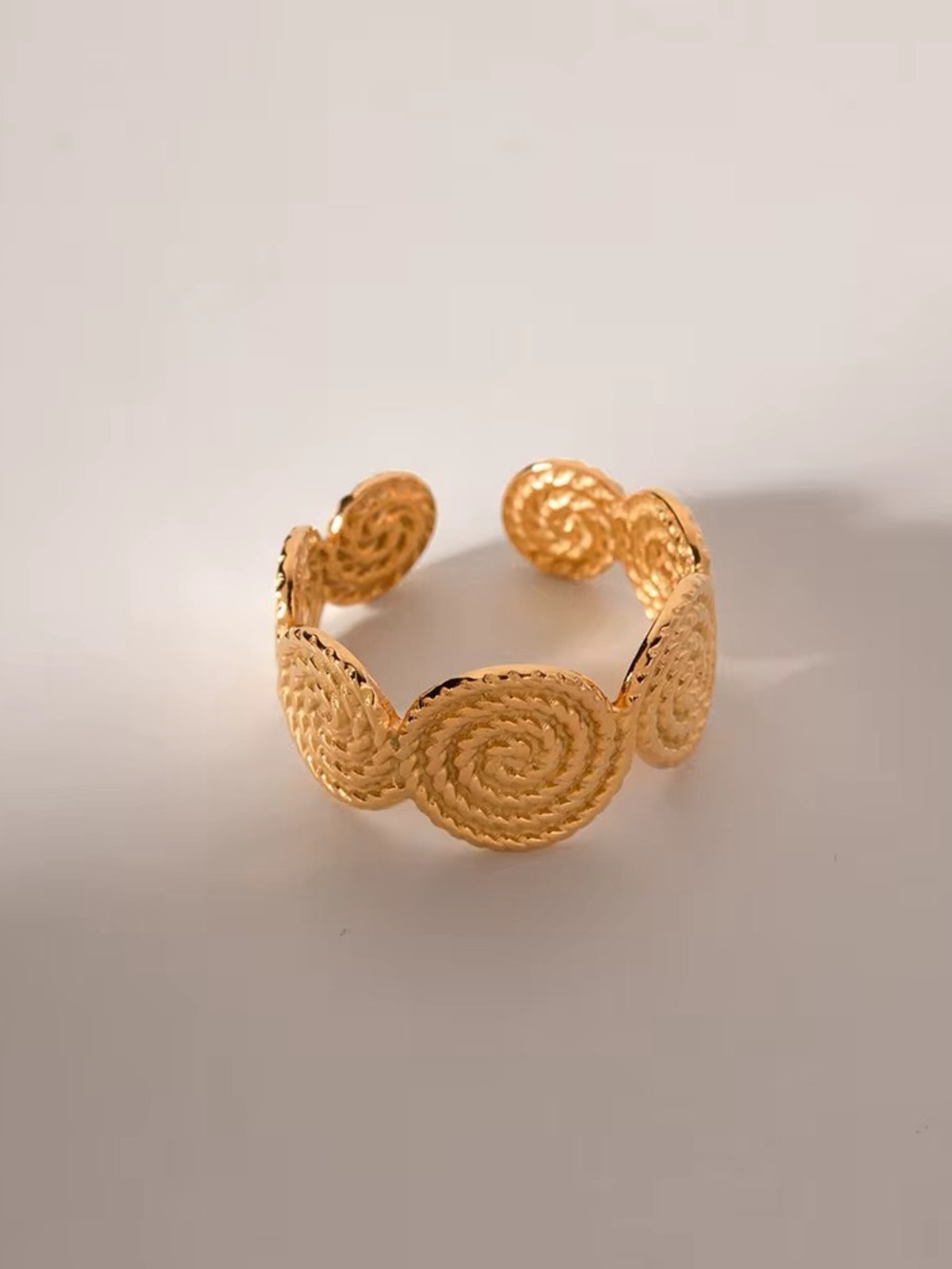 18K Gold Plated Adjustable Spiral Ring